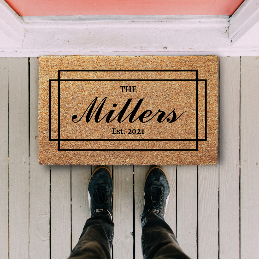 Welcome Personalized Doormat with Custom Date