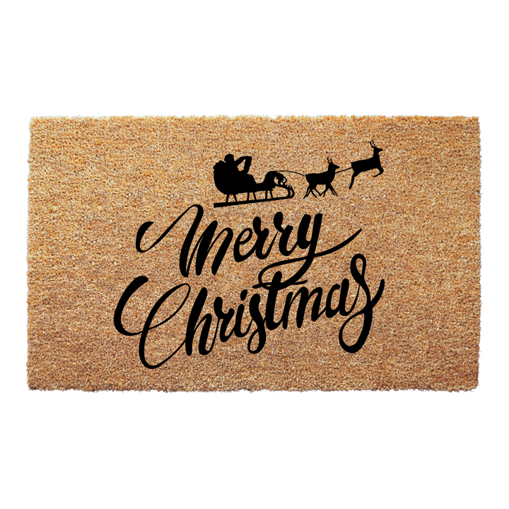 Santa's Sleigh Welcome Christmas Doormat