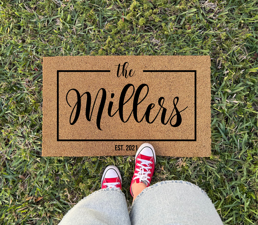 Your Family Name Your Date Customized Welcome Doormat