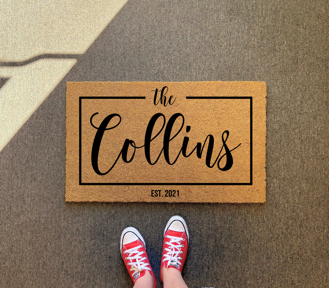 Your Family Name Your Date Customized Welcome Doormat