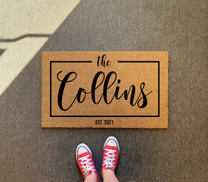 Your Family Name Your Date Customized Welcome Doormat