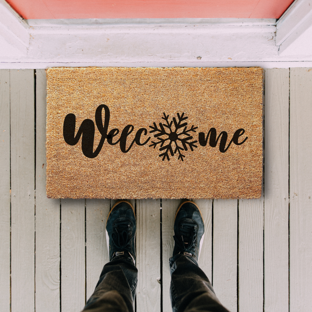 Welcome Snowflake Christmas Doormat