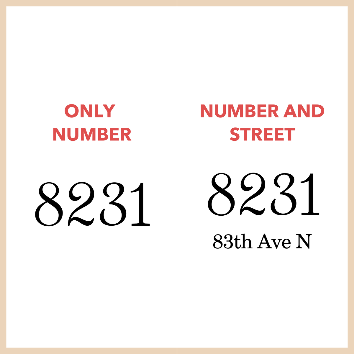 Floral House Number Sign