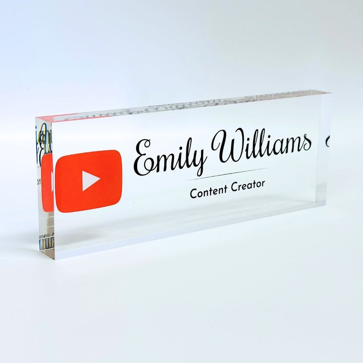 Personalized Desk Name Block - Logo (Clear Background)