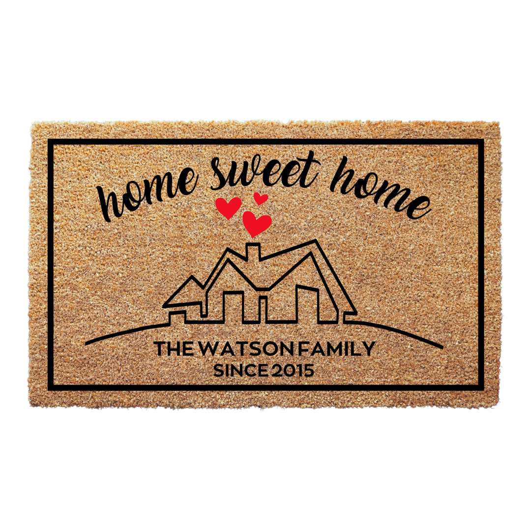 Custom ''Home Sweet Home'' Welcome Doormat