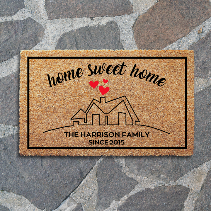 Custom ''Home Sweet Home'' Welcome Doormat