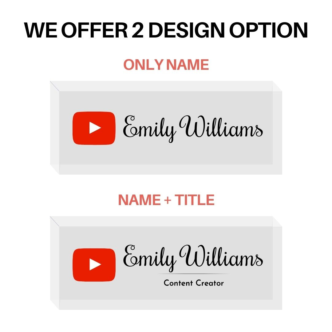 Personalized Acrylic Name Block - Logo (Clear Background)