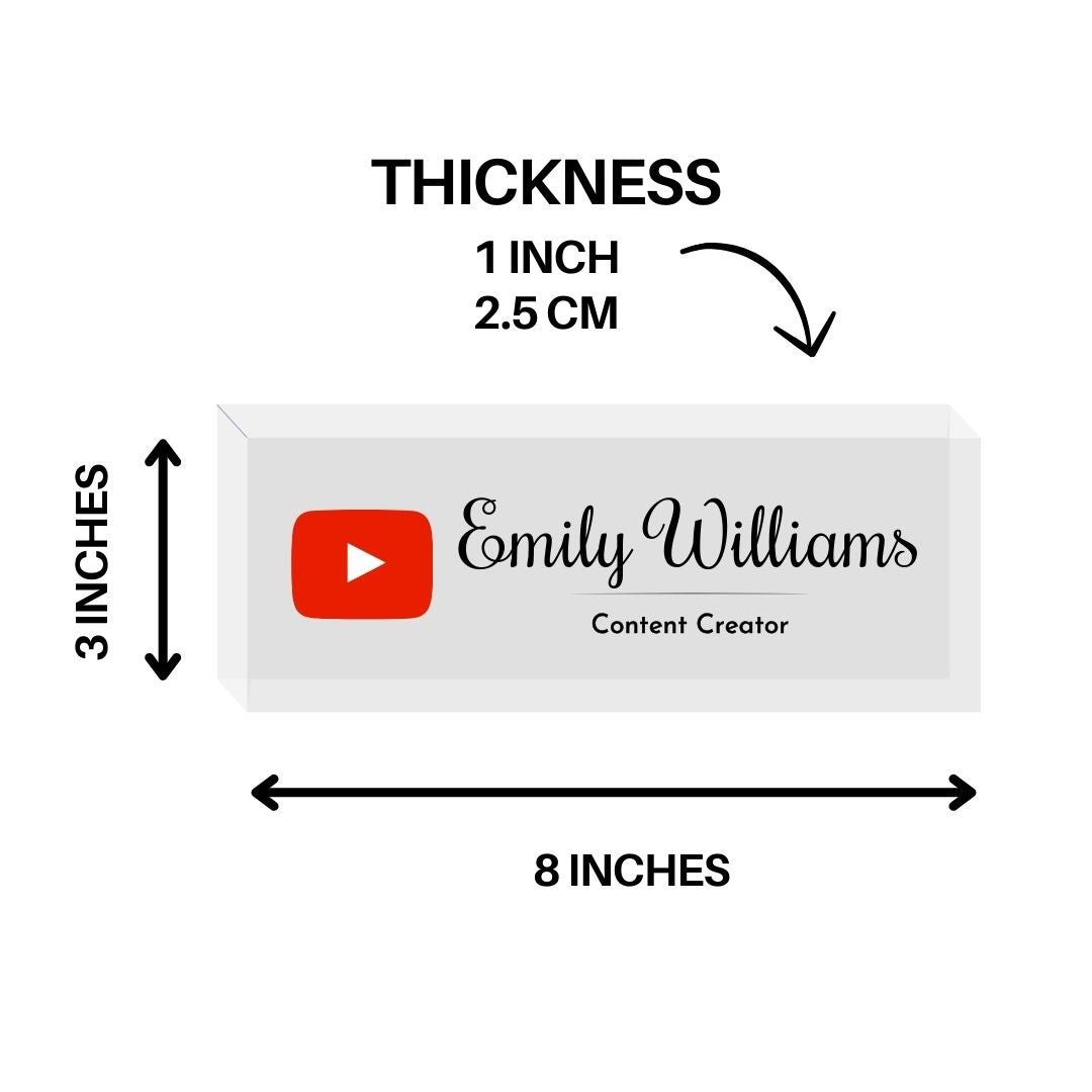 Personalized Acrylic Name Block - Logo (Clear Background)