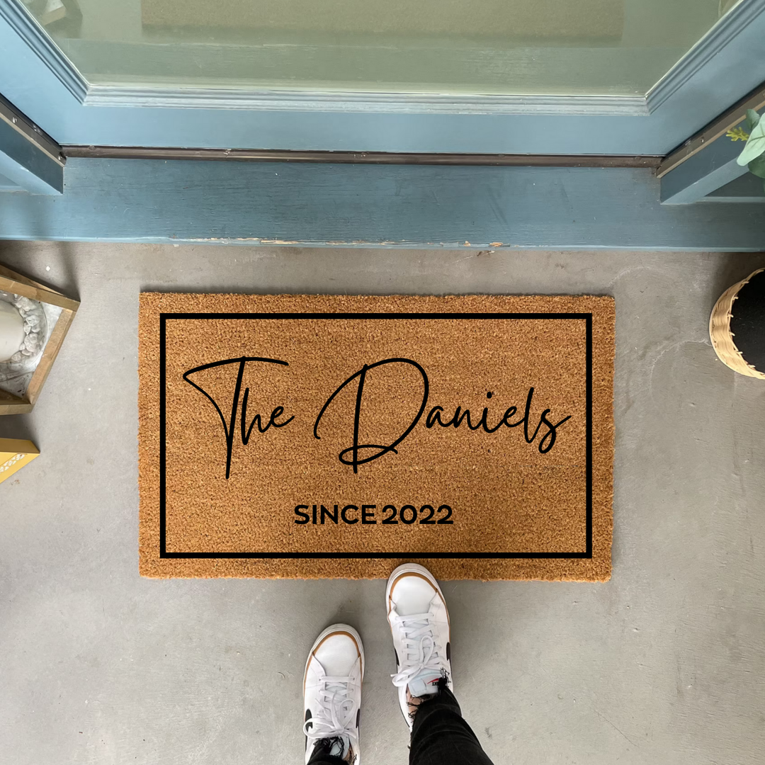 Custom Elegant Family Name Doormat