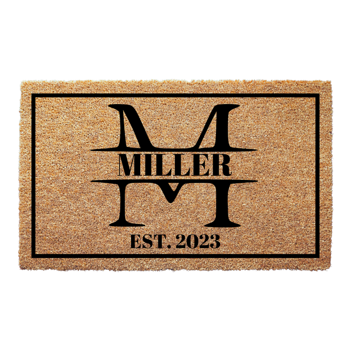 Custom Letter Monogram Special Date Welcome Doormat