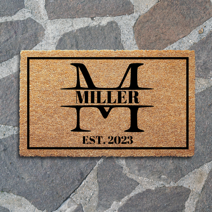 Custom Letter Monogram Special Date Welcome Doormat