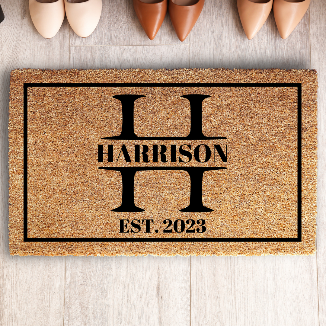 Custom Letter Monogram Special Date Welcome Doormat