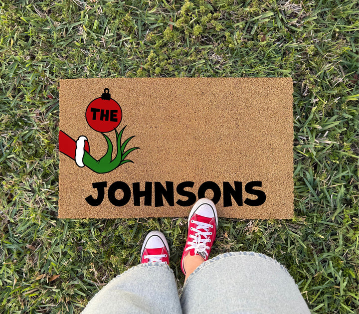 Custom Family Name Christmas Doormat
