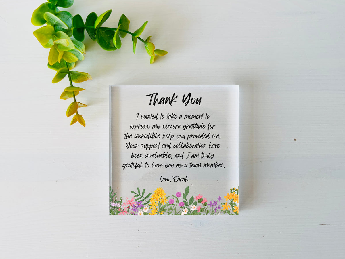 Thank You Keepsake Block
