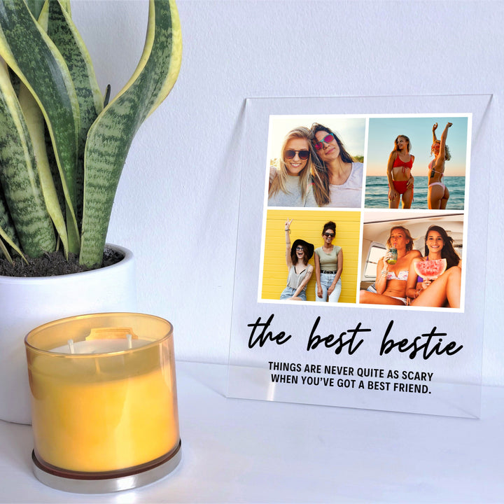 Acrylic 4 Photos Print with Stand & Handwriting Header