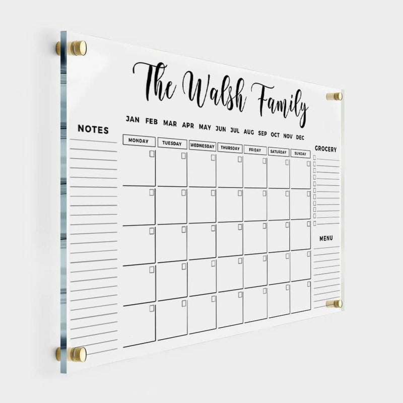 Personalized Family Name Calendar with 3 Side Headers