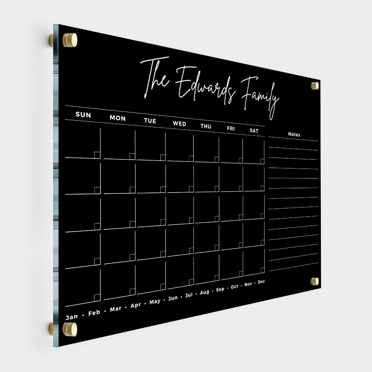 Acrylic Wall Calendar Personalized Dry Erase Board Wall Calendar with Side Notes Menu store Monthly and Weekly Calendar