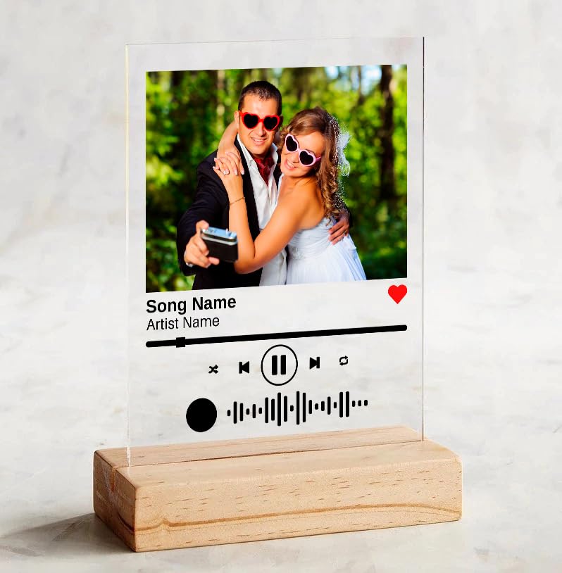 Custom Spotify Music Plaque with Your Photo & Scannable Song Code ...