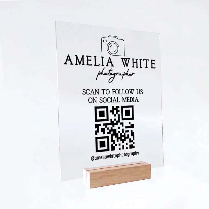 Business QR Code & Logo Sign for Social Media, Venmo, Wifi