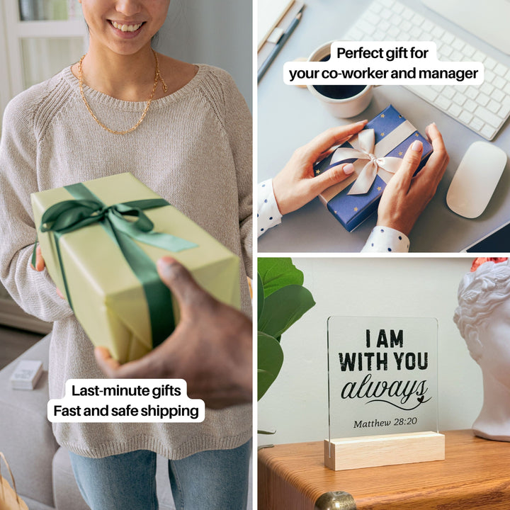 I Am With You Bible Verse Desk Acrylic Plaque