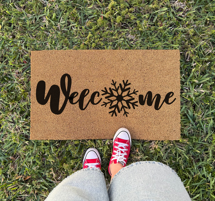 Welcome Snowflake Christmas Doormat