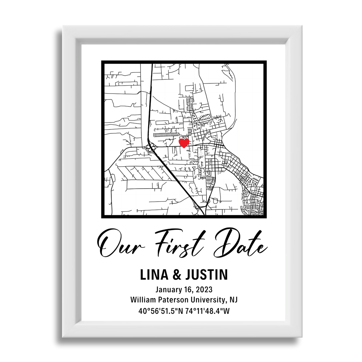 Custom First-Date Map Poster
