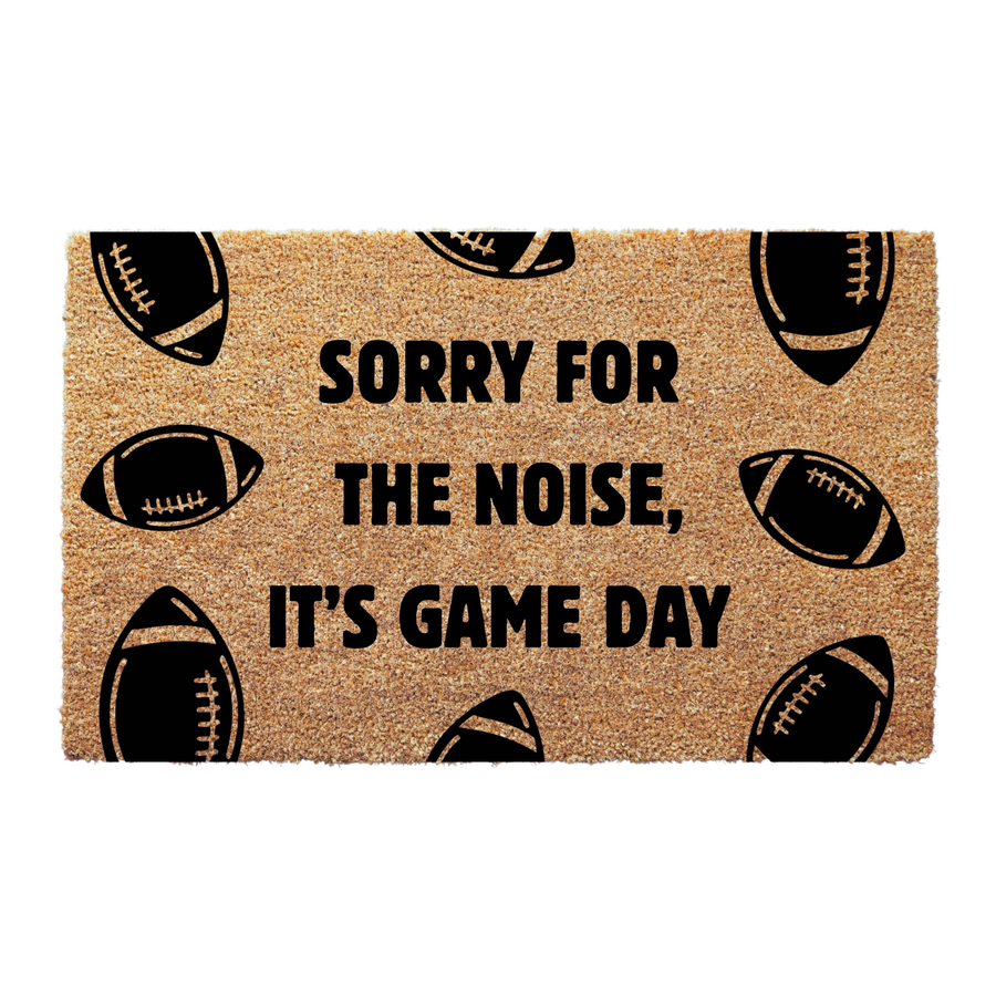 Sorry For The Noise Football Doormat