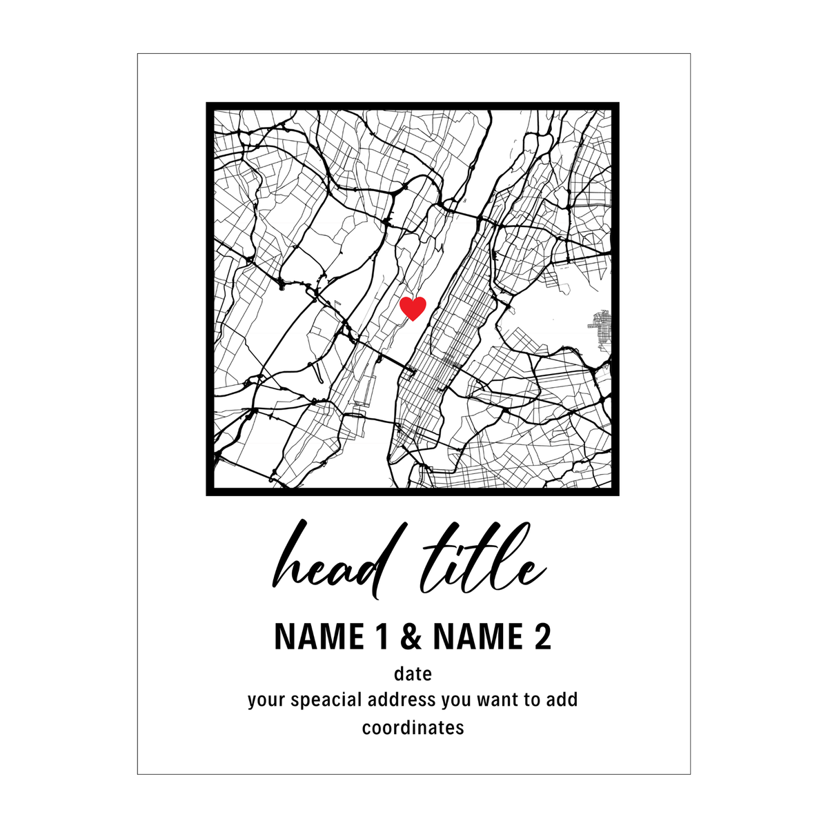Custom First-Date Map Poster
