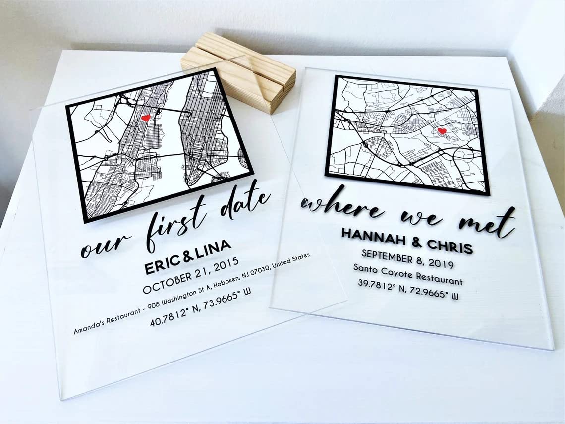 Where We Met Map Plaque