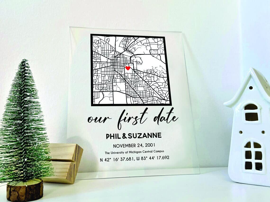 Where We Met Map Plaque