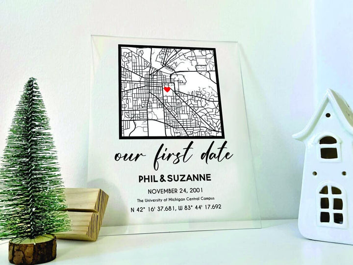 Where We Met Personalized Map Plaque