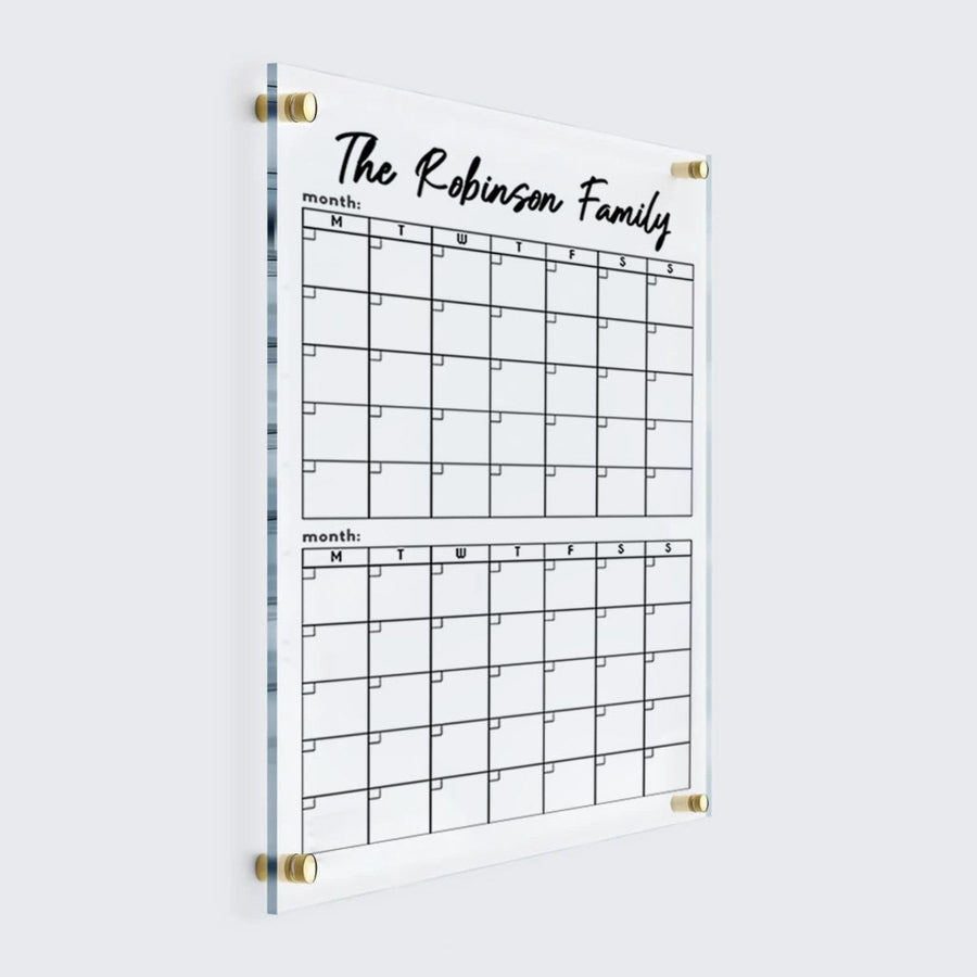Custom Vertical Two-Month Calendar