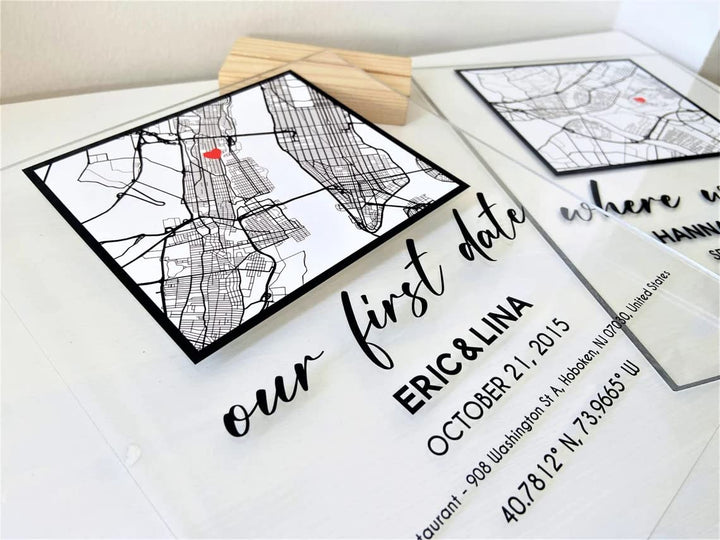 Where We Met Personalized Map Plaque