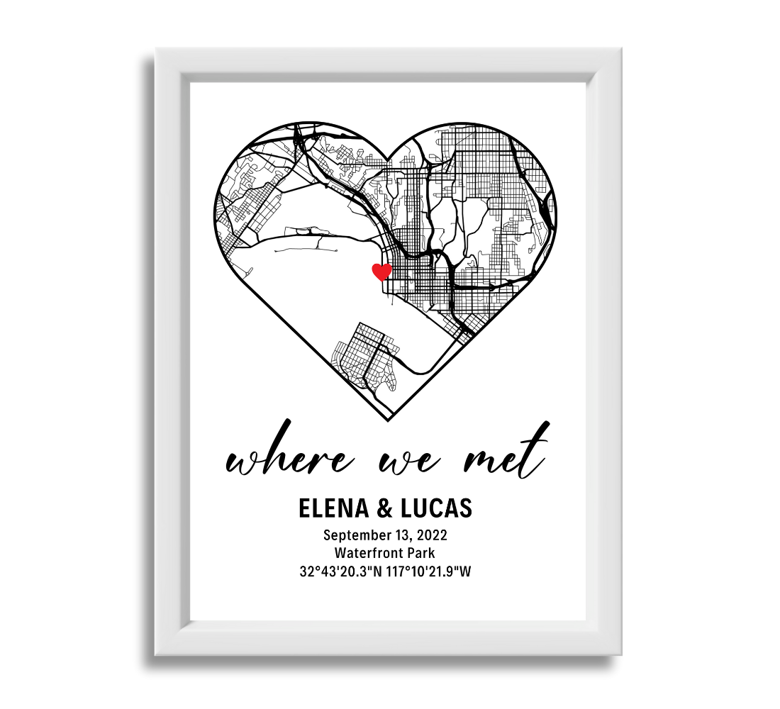 Custom Heart Map Poster