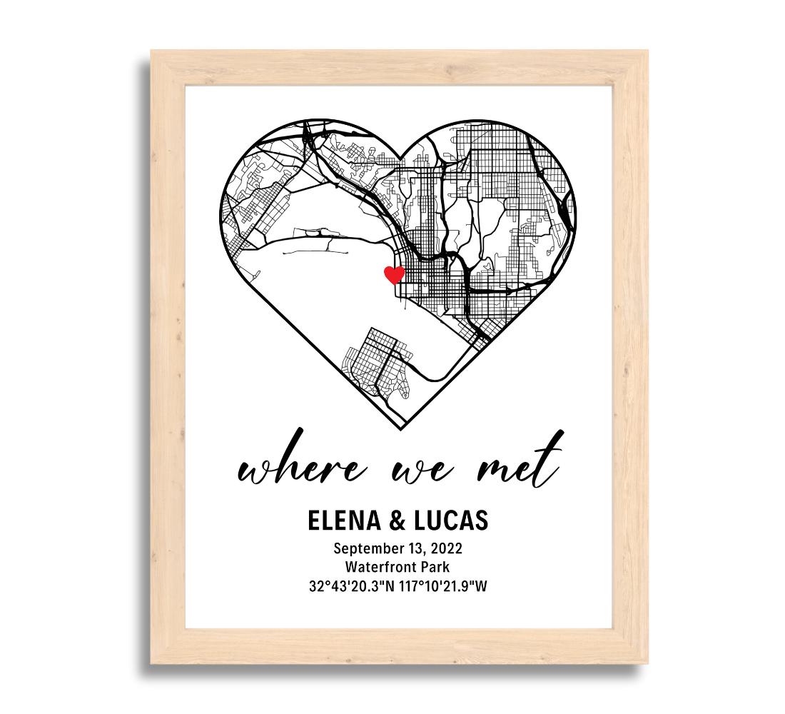 Custom Heart Map Poster