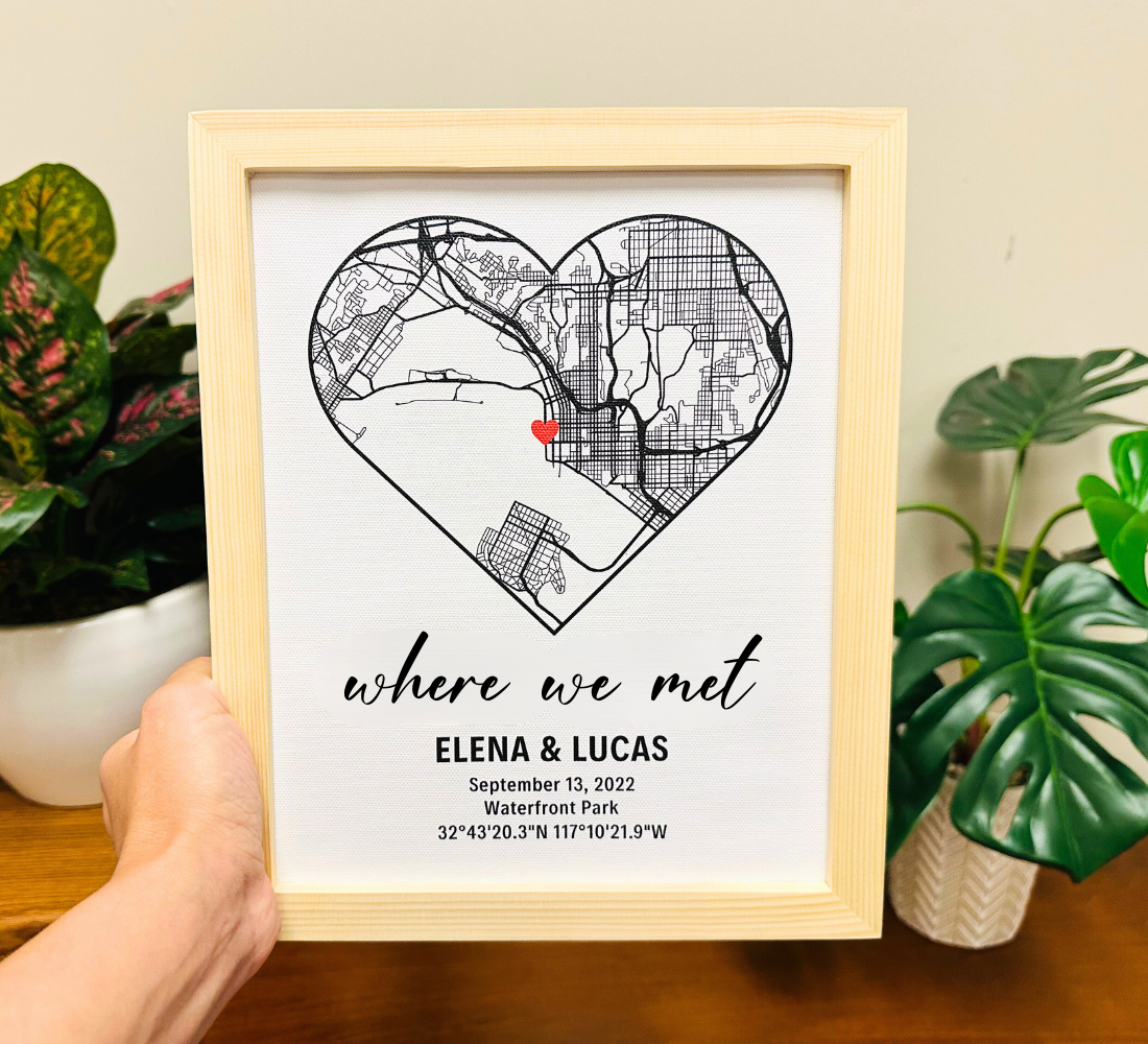 Custom Heart Map Poster