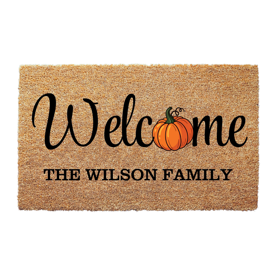 Welcome with Family Name Doormat
