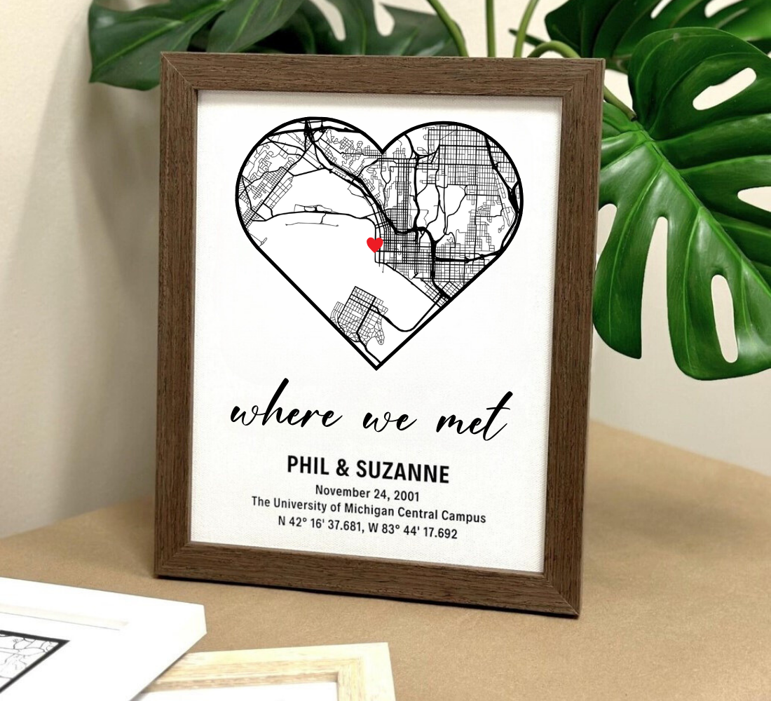 Custom Heart Map Poster