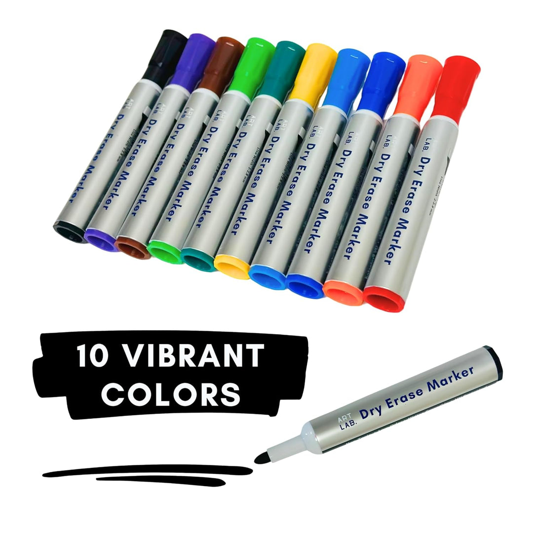 10 Color Markers - Dry Erase Board Markers for Acrylic Glass