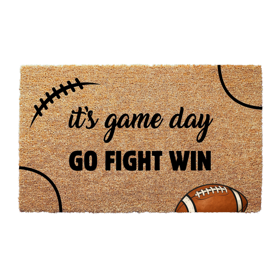 Go Fight Win Football Doormat