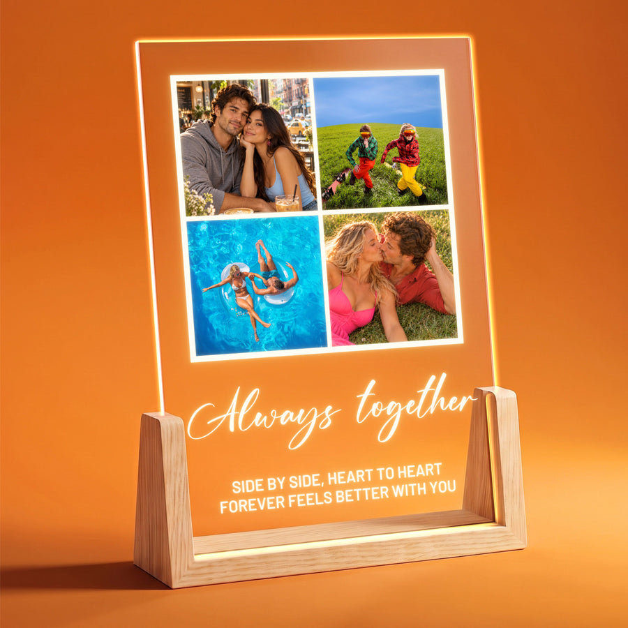 Four Photo Collage Plaque - Script Message