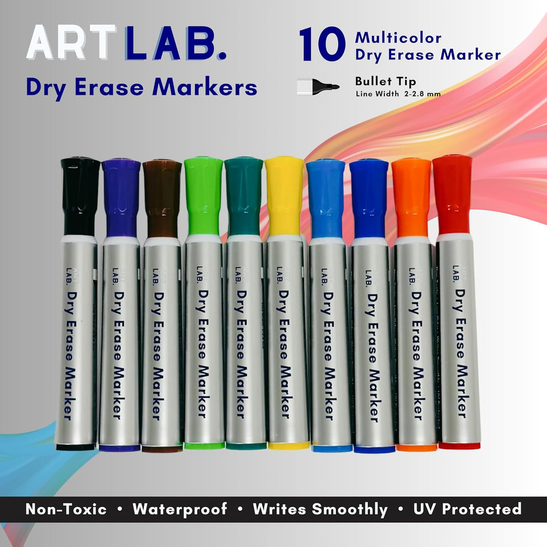 10 Color Markers - Dry Erase Board Markers for Acrylic Glass