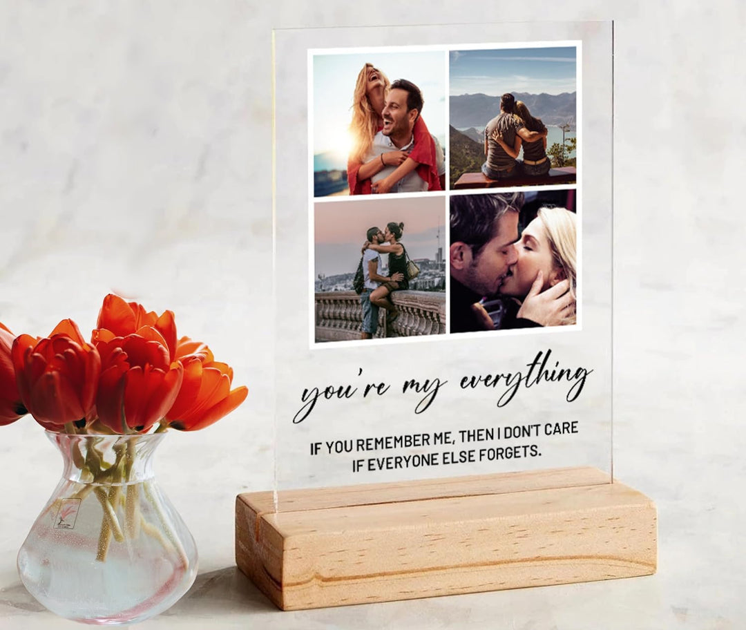 Acrylic 4 Photos Print with Stand & Handwriting Header