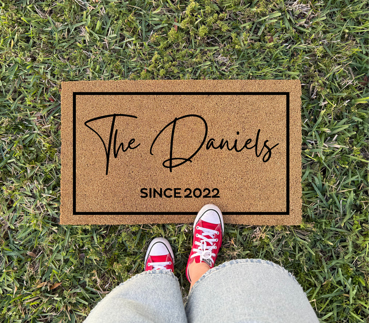 Custom Elegant Family Name Doormat