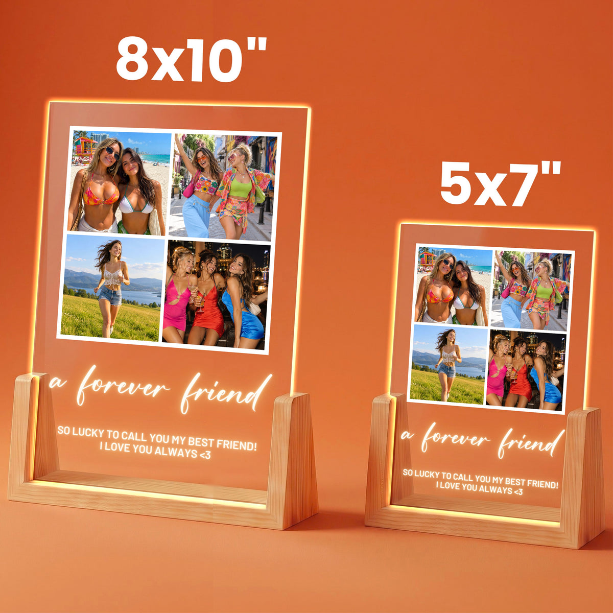 Four Photo Collage Plaque - Script Message