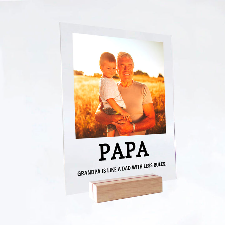 Acrylic Photo Print with Stand & Classic Header