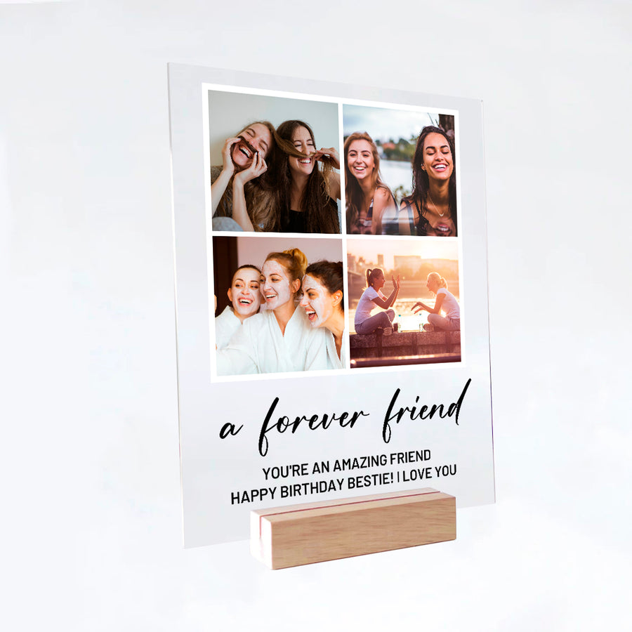 Acrylic 4 Photos Print with Stand & Handwriting Header