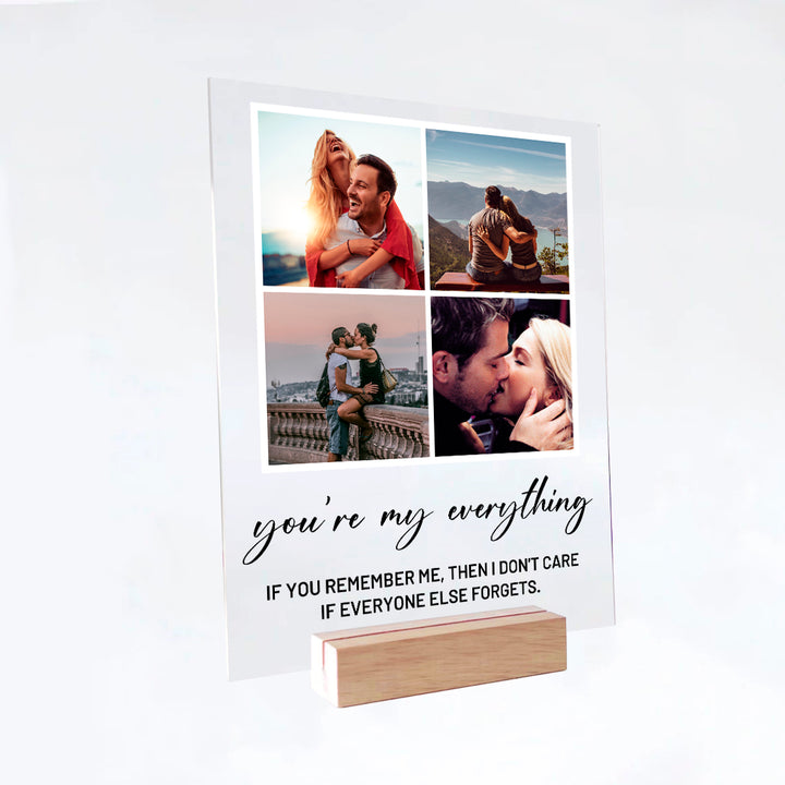 Acrylic 4 Photos Print with Stand & Handwriting Header