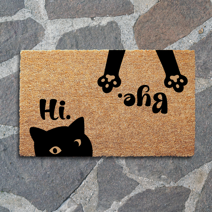 Hi Bye Cat Pet-Friendly Welcome Doormat