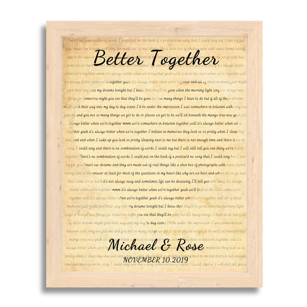 Custom Heart Lyrics Poster